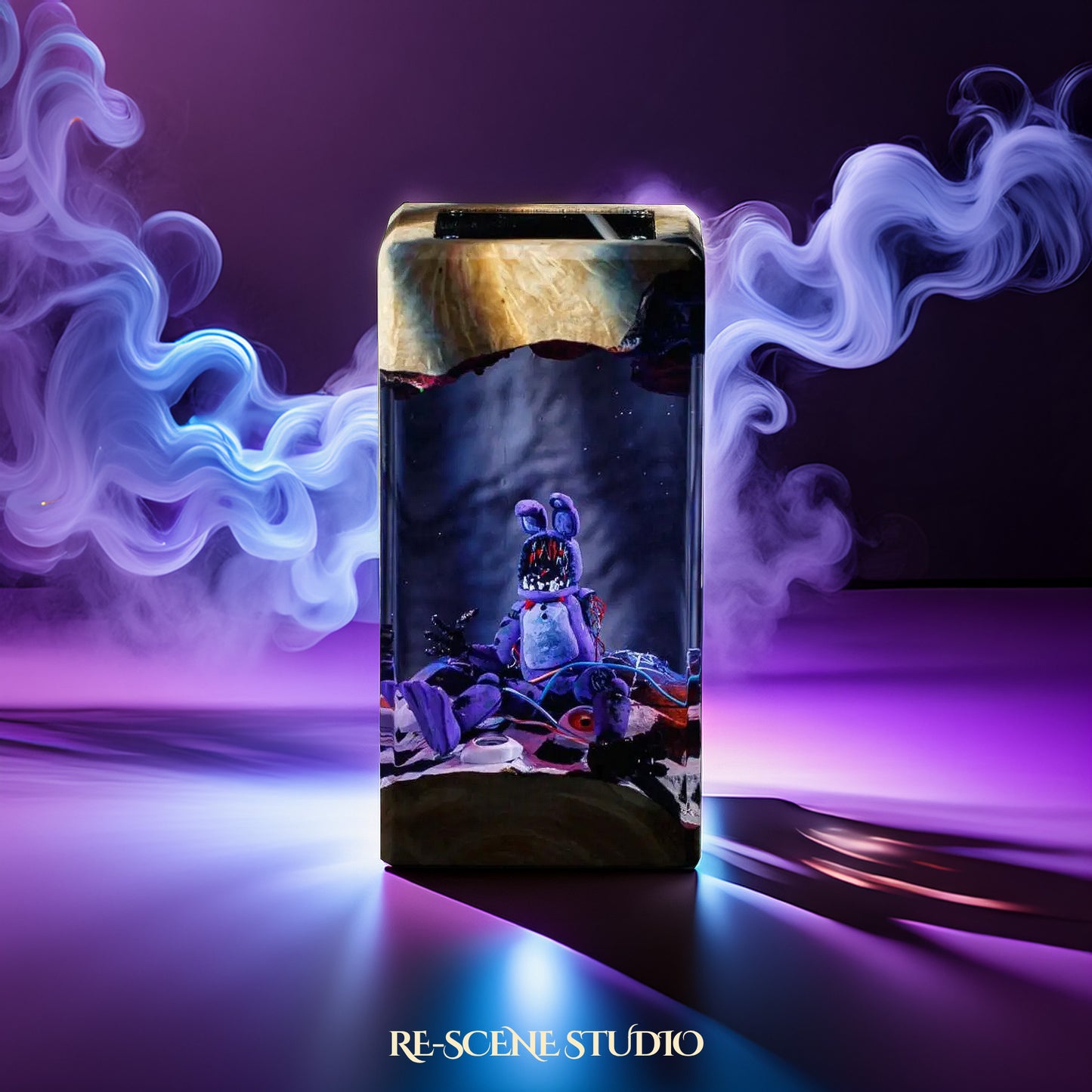 Bonnie Checkerfloor Resin Epoxy Lamp Multicolor / Size XL: 8.5 x 8.5 x 16 (cm) – Handmade Resin Lamp by Rescene Studio | Rescene Studio