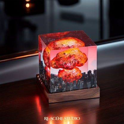 Nuclear Explosion Resin Epoxy Lamp Multicolor / Size M: 6 x 6 x 7 (cm) – Handmade Resin Lamp by Rescene Studio | Rescene Studio