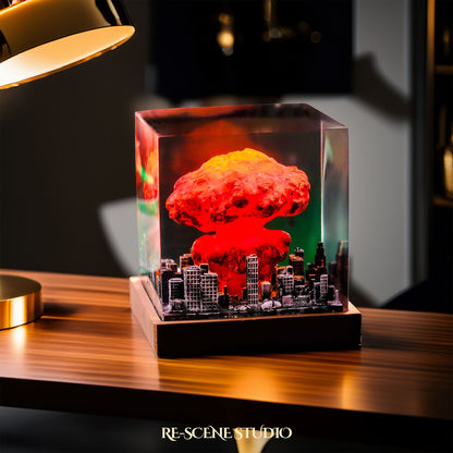 Nuclear Explosion Resin Epoxy Lamp Multicolor / Size M: 6 x 6 x 7 (cm) – Handmade Resin Lamp by Rescene Studio | Rescene Studio