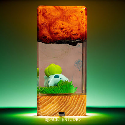 Bulbasaur Resin Epoxy Lamp Multicolor / Size XL: 16 x 7 x 7 (cm) – Handmade Resin Lamp by Rescene Studio | Rescene Studio