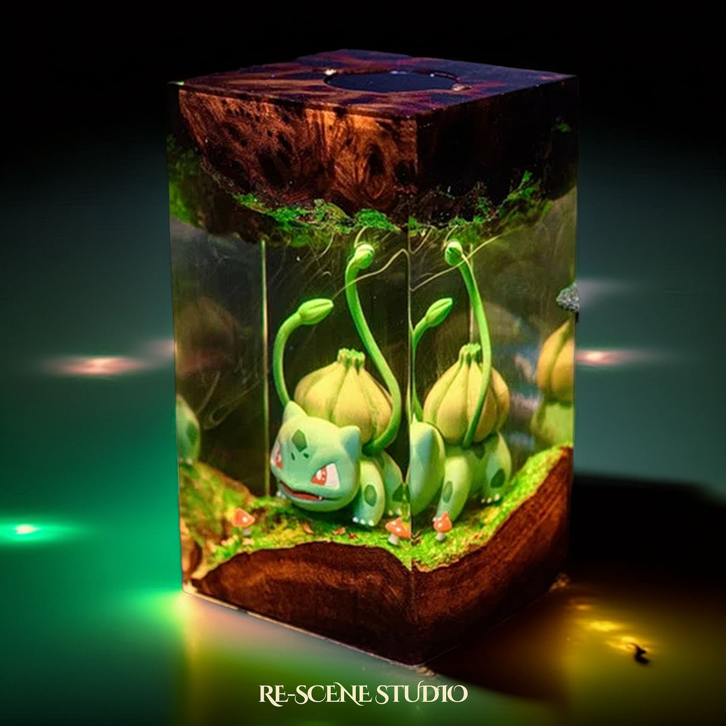 Bulb Seedling Beast Resin Lamp — Display Setup | Artisan Resin Art Lamp, Ambient Light for Home or Office
