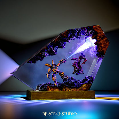 Bumblebee vs Decepticon Resin Lamp - Transformers