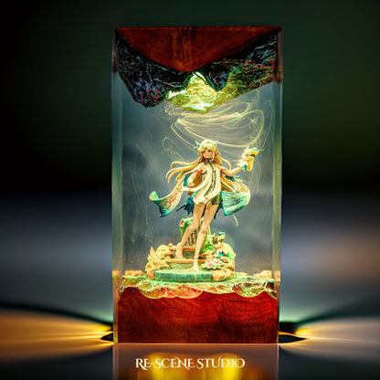 C.artet.hyia Resin Lamp — Closeup Detail | Original Epoxy Resin Sculpture with Built-in LED Glow