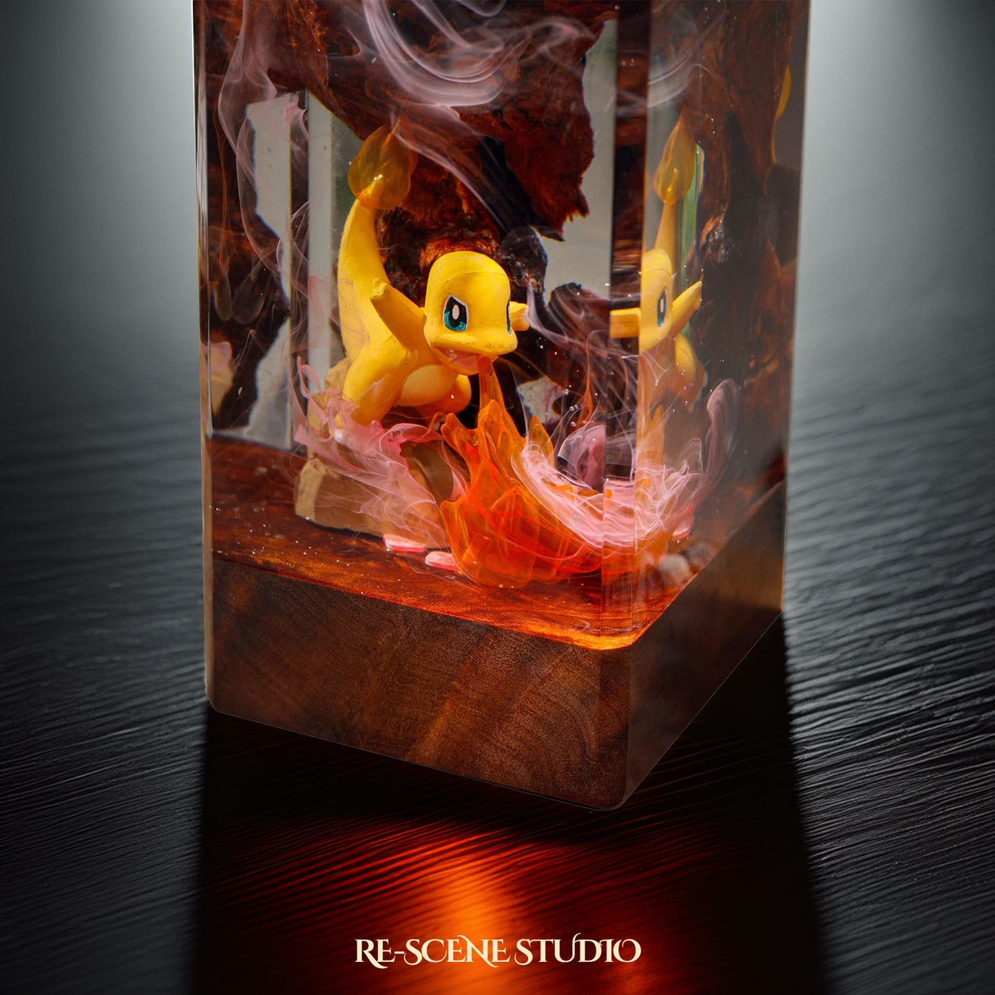 Charmander Resin Epoxy Lamp Multicolor / Size XL: 16 x 7 x 7 (cm) – Handmade Resin Lamp by Rescene Studio | Rescene Studio