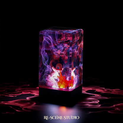 Charmander Resin Epoxy Lamp Multicolor / Size XL: 16 x 7 x 7 (cm) – Handmade Resin Lamp by Rescene Studio | Rescene Studio