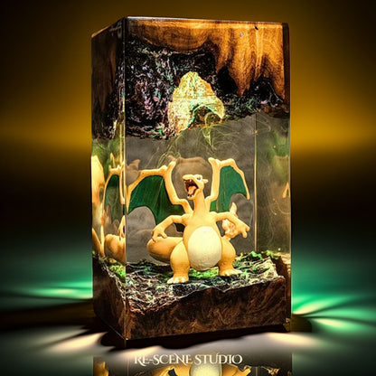 Volcanic Wyrm Resin Lamp — Handcrafted Epoxy Resin LED Lamp | Unique Ambient Decor & Collector's Gift