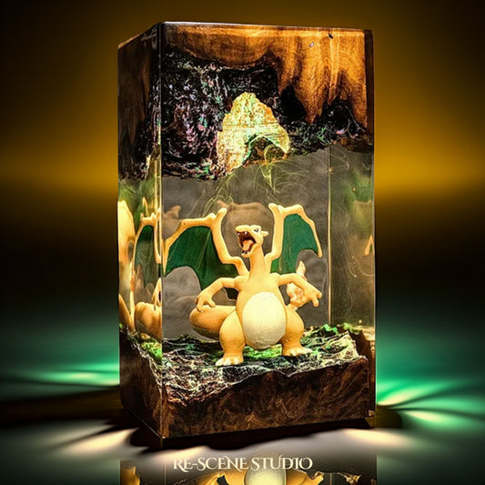 Volcanic Wyrm Resin Lamp — Handcrafted Epoxy Resin LED Lamp | Unique Ambient Decor & Collector's Gift