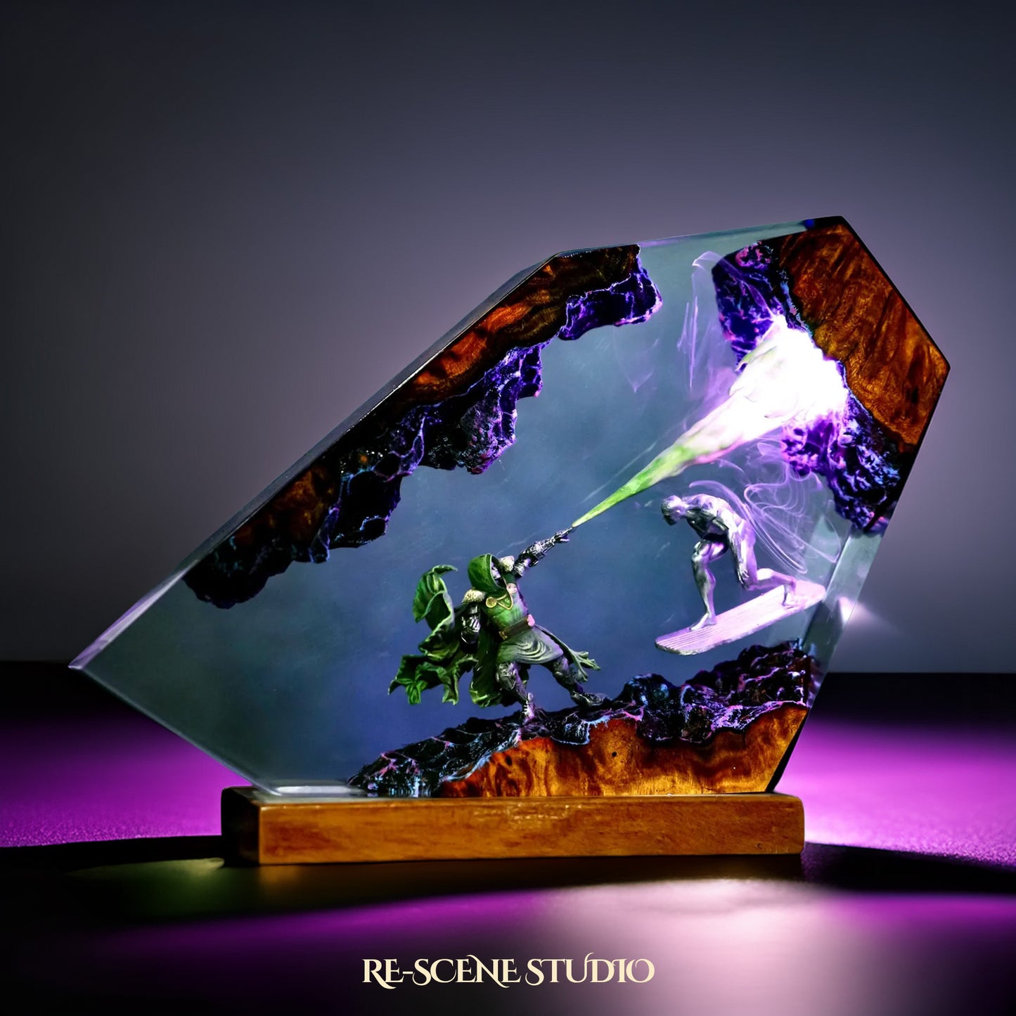 Doctor Doom vs Silver Surfer Resin Lamp - Marvel Fantastic Four