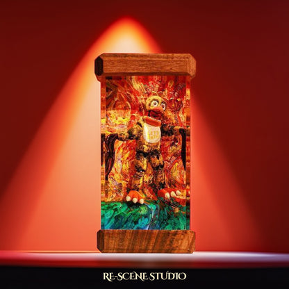 Creepy Chica Resin Epoxy Lamp Multicolor / Size M: 6 x 6 x 12 (cm) – Handmade Resin Lamp by Rescene Studio | Rescene Studio