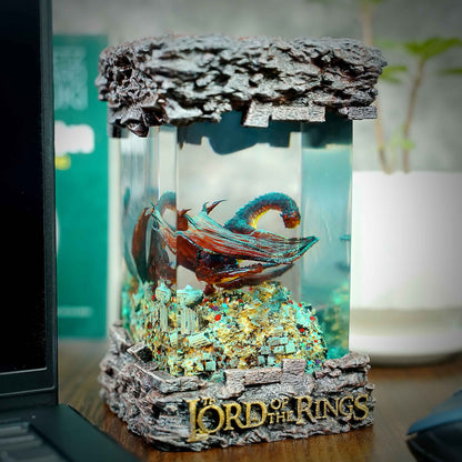 Smaug Resin Lamp – Lord of the Rings Multicolor / Size M – Handmade Resin Lamp by Rescene Studio | Rescene Studio