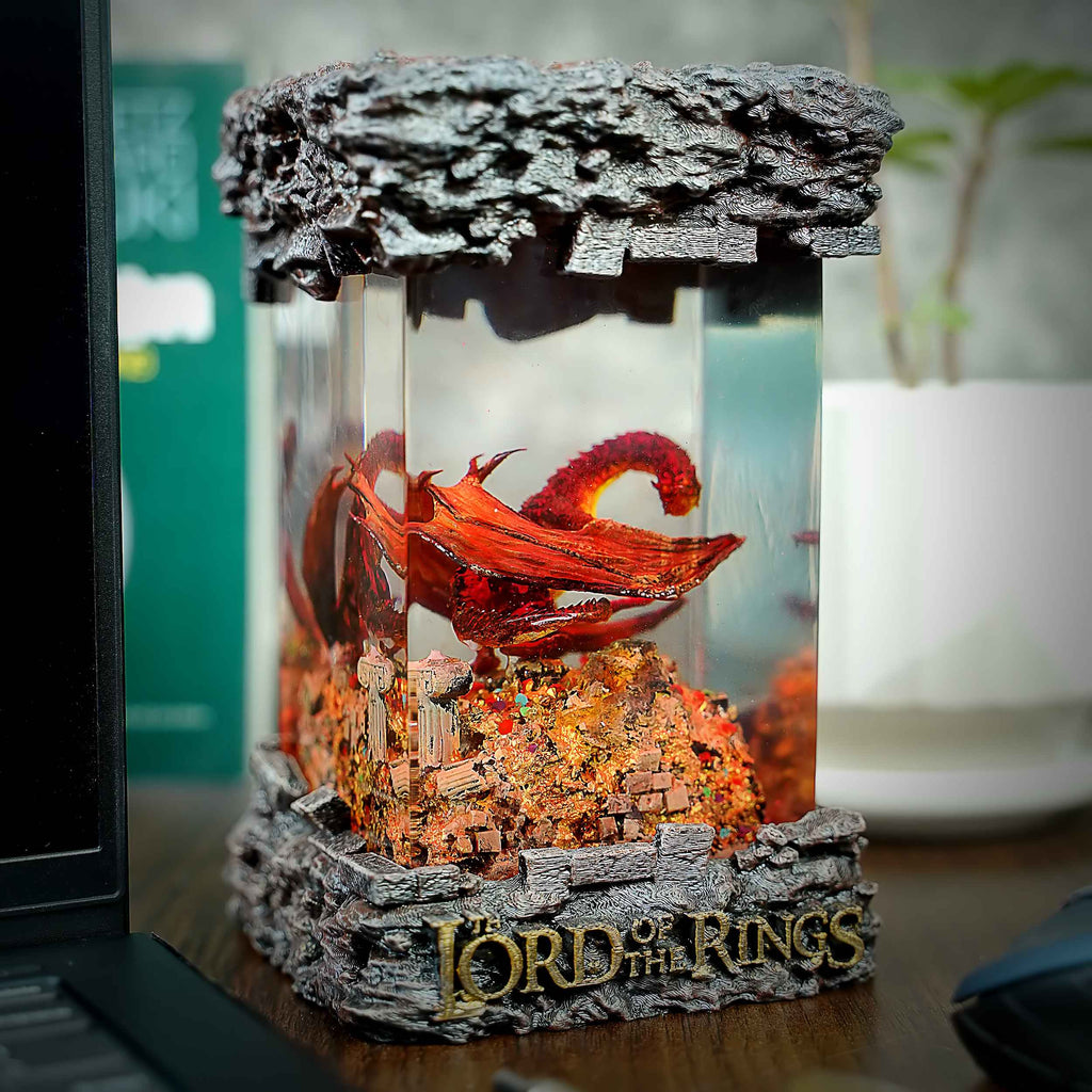 Smaug Resin Lamp – Lord of the Rings Multicolor / Size M – Handmade Epoxy Resin Lamp by Rescene Studio | Rescene Studio