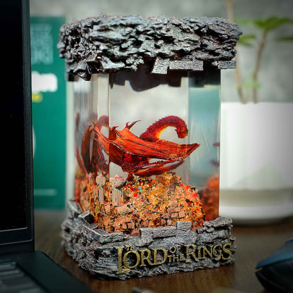 Smaug Resin Lamp – Lord of the Rings Multicolor / Size M – Handmade Resin Lamp by Rescene Studio | Rescene Studio