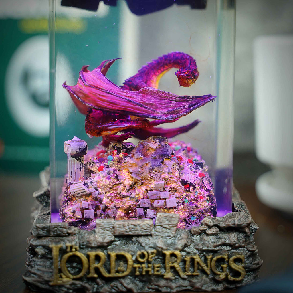 Smaug Resin Lamp – Lord of the Rings Multicolor / Size M – Handmade Epoxy Resin Lamp by Rescene Studio | Rescene Studio