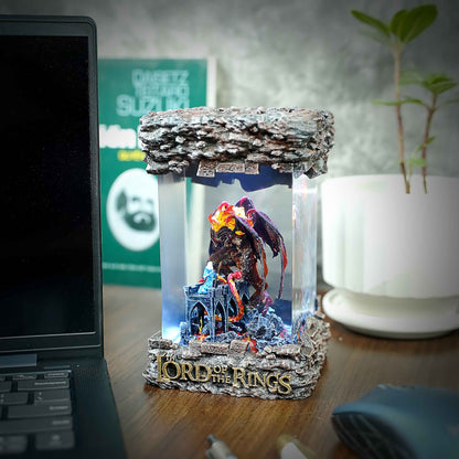 Balrog vs Gandalf Resin Lamp – The Lord of the Rings Multicolor / Size M – Handmade Resin Lamp by Rescene Studio | Rescene Studio