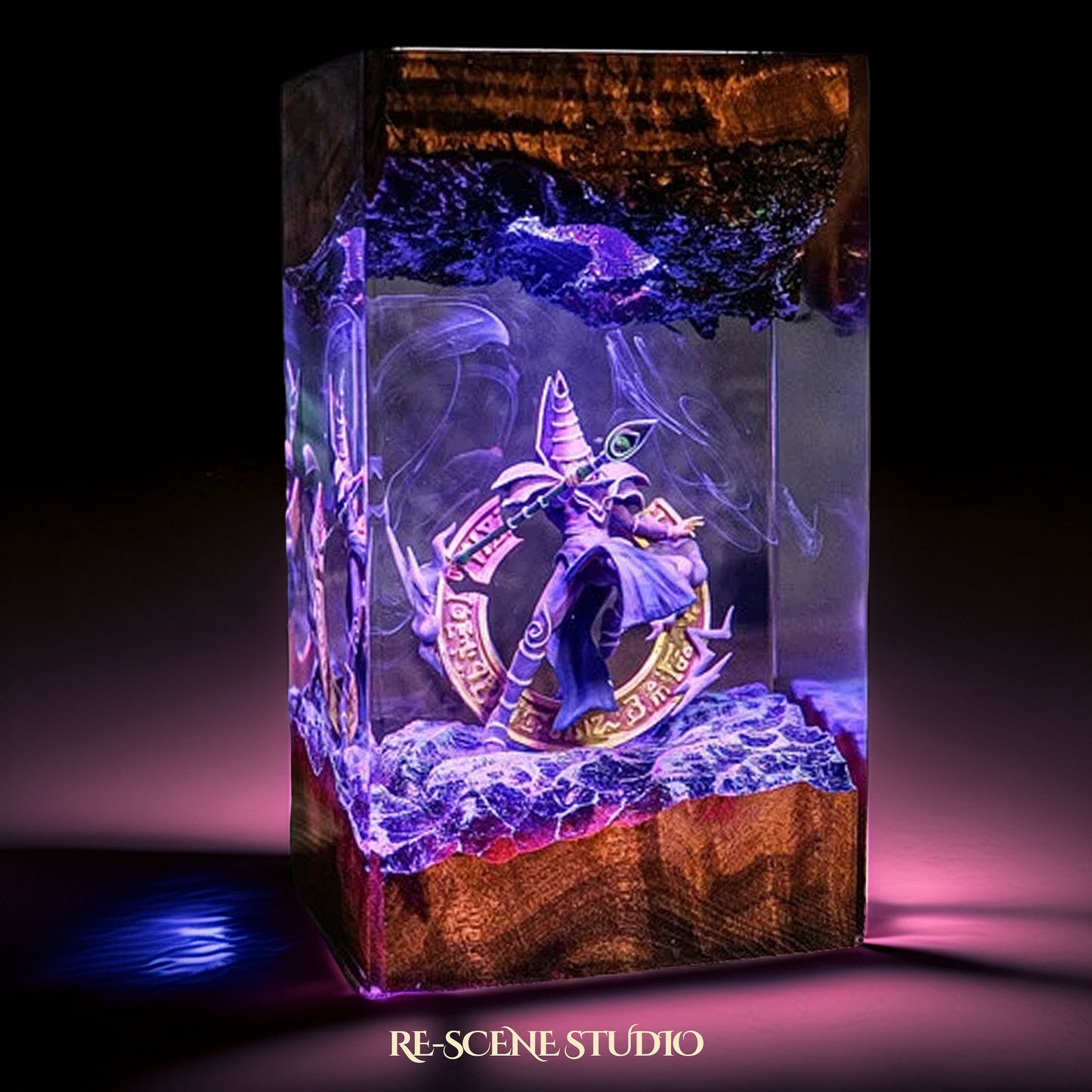Robed Spellcaster Resin Lamp — Handcrafted Epoxy Resin LED Lamp | Unique Ambient Decor & Collector's Gift