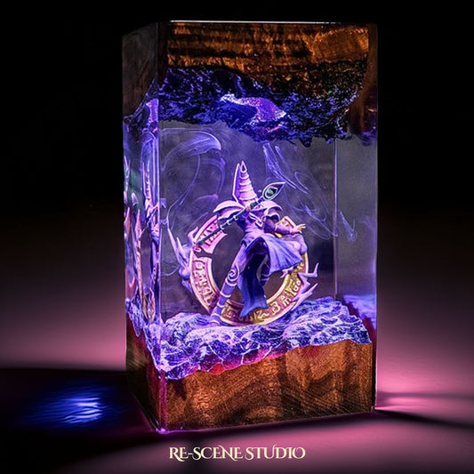 Robed Spellcaster Resin Lamp — Handcrafted Epoxy Resin LED Lamp | Unique Ambient Decor & Collector's Gift