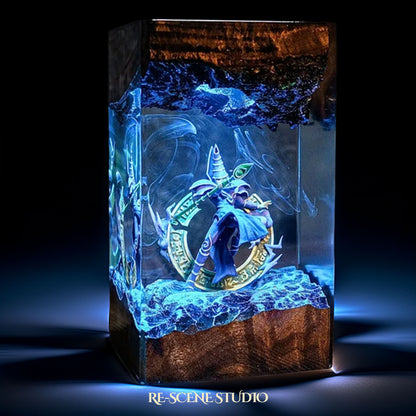 Robed Spellcaster Resin Lamp — Detailed Display | Premium 3D Resin Diorama with RGB Color-Changing Light