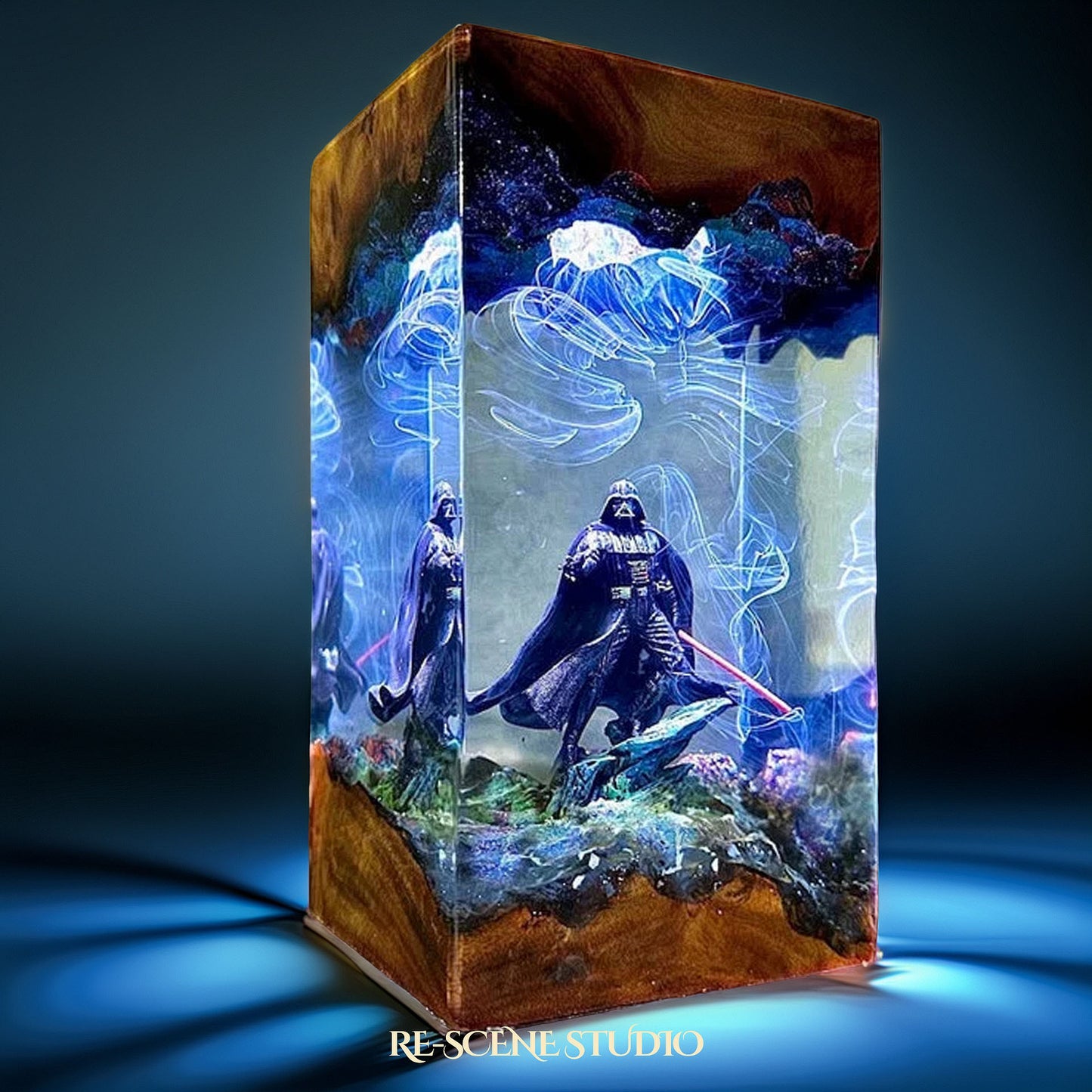 Black-Masked Lord Resin Lamp V2 — Detailed Display | Premium 3D Resin Diorama with RGB Color-Changing Light