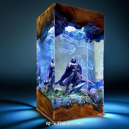 Black-Masked Lord Resin Lamp V2 — Detailed Display | Premium 3D Resin Diorama with RGB Color-Changing Light
