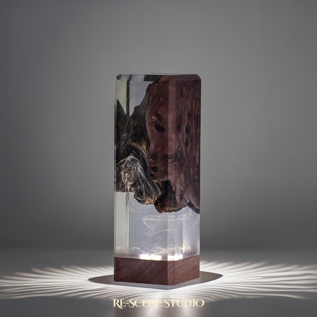 Deep Black Ocean Resin Epoxy Lamp Multicolor / Size M: 12 x 6 x 6 (cm) – Handmade Epoxy Resin Lamp by Rescene Studio | Rescene Studio