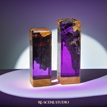 Deep Violet Ocean Resin Epoxy Lamp Multicolor / Size M: 12 x 6 x 6 (cm) – Handmade Resin Lamp by Rescene Studio | Rescene Studio