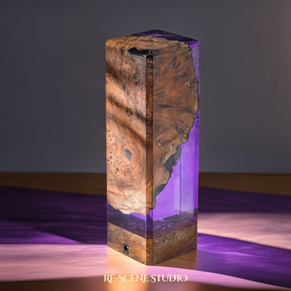 Deep Violet Ocean Resin Epoxy Lamp Multicolor / Size M: 12 x 6 x 6 (cm) – Handmade Resin Lamp by Rescene Studio | Rescene Studio