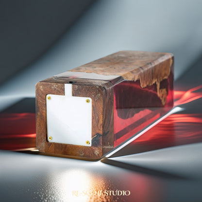 Deep Red Ocean Resin Epoxy Lamp Multicolor / Size M: 12 x 6 x 6 (cm) – Handmade Resin Lamp by Rescene Studio | Rescene Studio