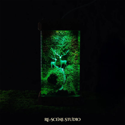 Deer Forest Resin Epoxy Lamp Multicolor / Size M: 6 x 6 x 12 (cm) – Handmade Resin Lamp by Rescene Studio | Rescene Studio
