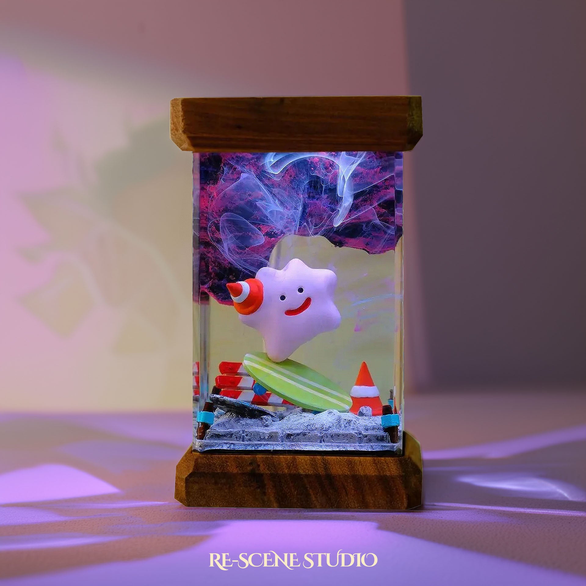Ditto Beach Vibe Resin Epoxy Lamp Multicolor / Size M: 6 x 6 x 12 (cm) – Handmade Epoxy Resin Lamp by Rescene Studio | Rescene Studio