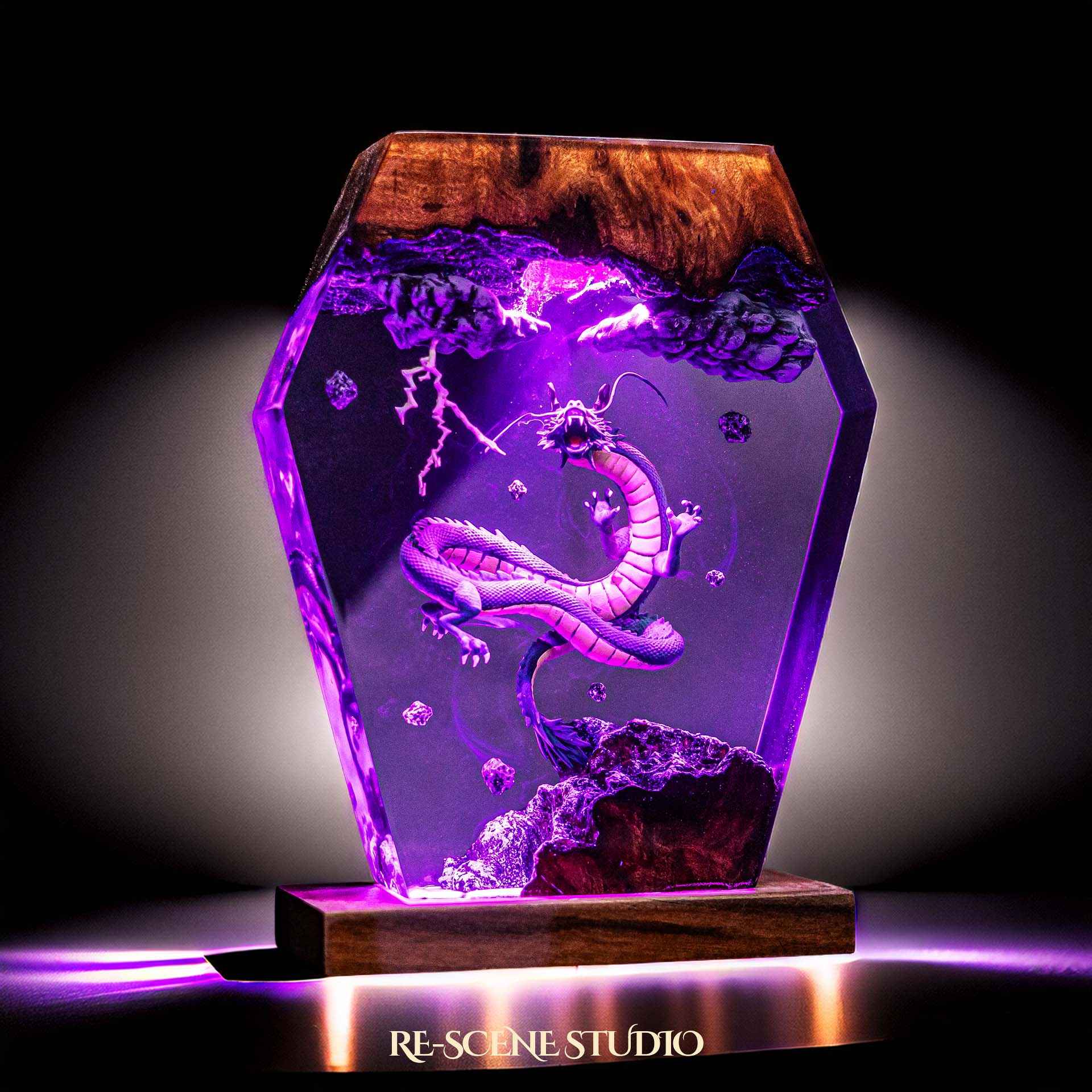Shenron Resin Lamp — Display Setup | Artisan Resin Art Lamp, Ambient Light for Home or Office