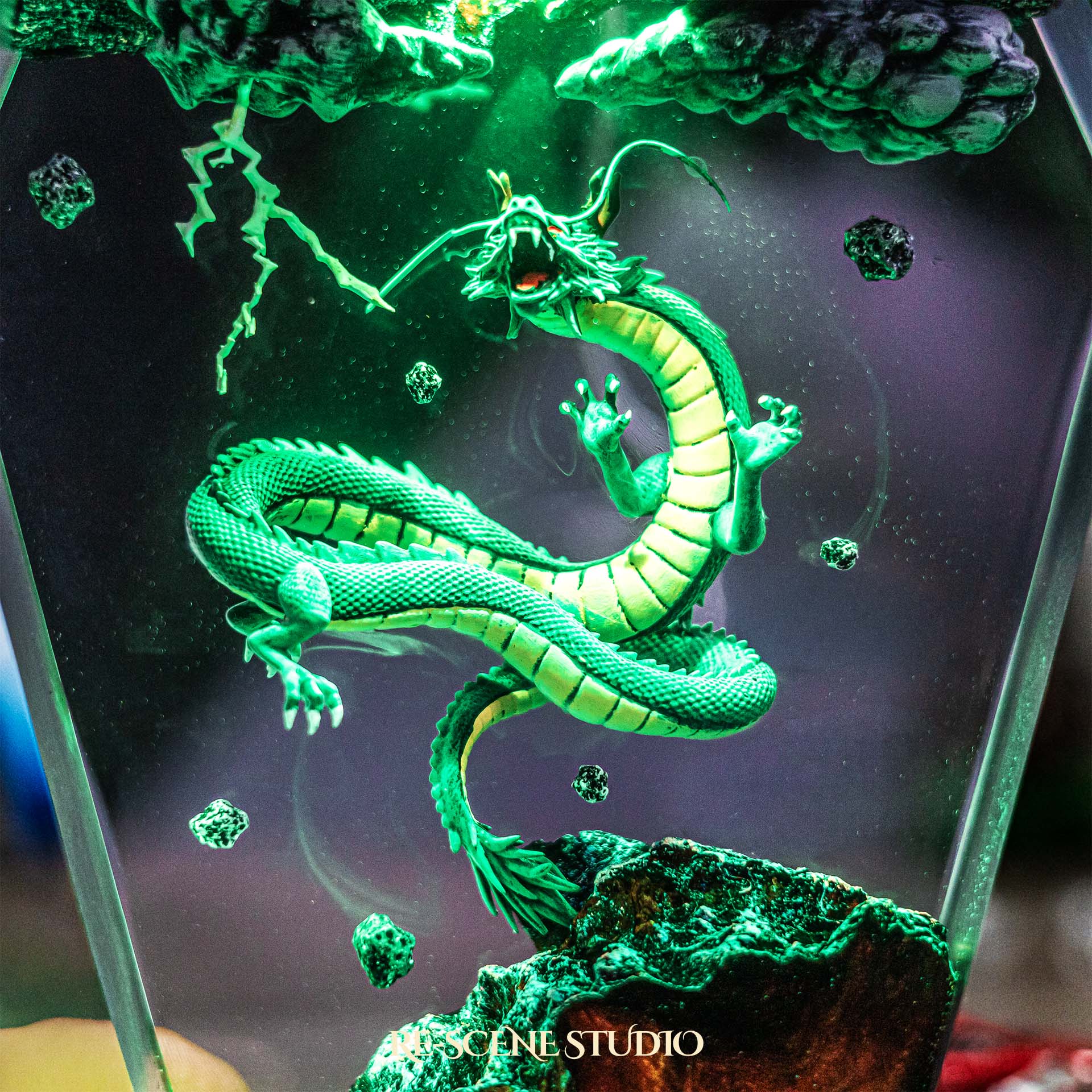 Shenron Resin Lamp — Handcrafted Epoxy Resin LED Lamp | Unique Ambient Decor & Collector's Gift