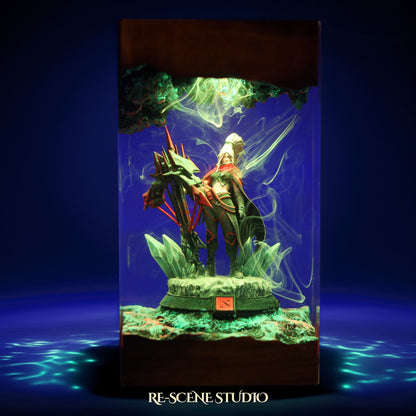 D.row R.anger Resin Lamp — Closeup Detail | Original Epoxy Resin Sculpture with Built-in LED Glow