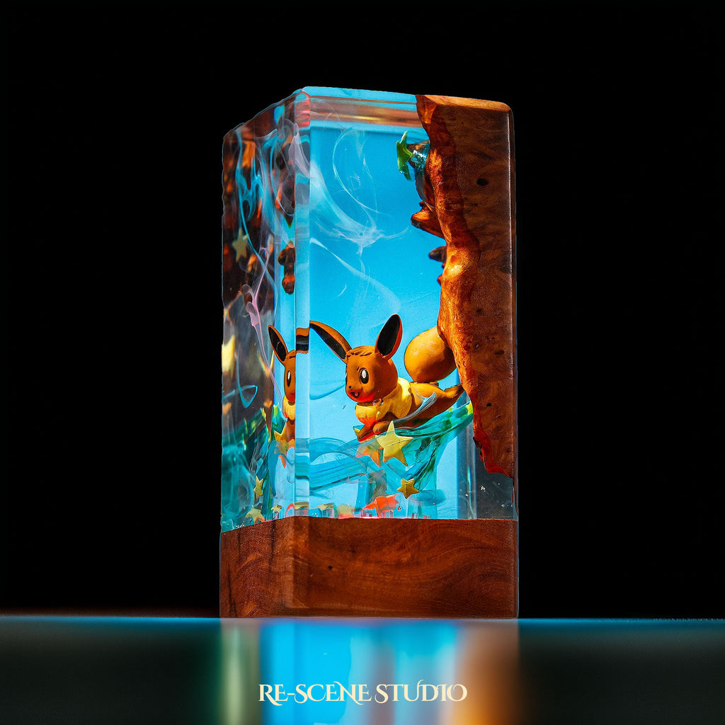 Eevee Resin Epoxy Lamp Multicolor / Size XL: 16 x 7 x 7 (cm) – Handmade Epoxy Resin Lamp by Rescene Studio | Rescene Studio