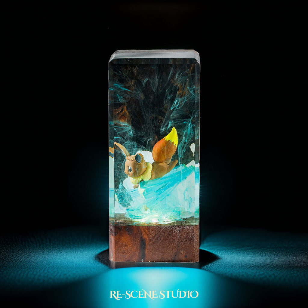 Eevee Resin Epoxy Lamp Multicolor / Size XL: 16 x 7 x 7 (cm) – Handmade Epoxy Resin Lamp by Rescene Studio | Rescene Studio
