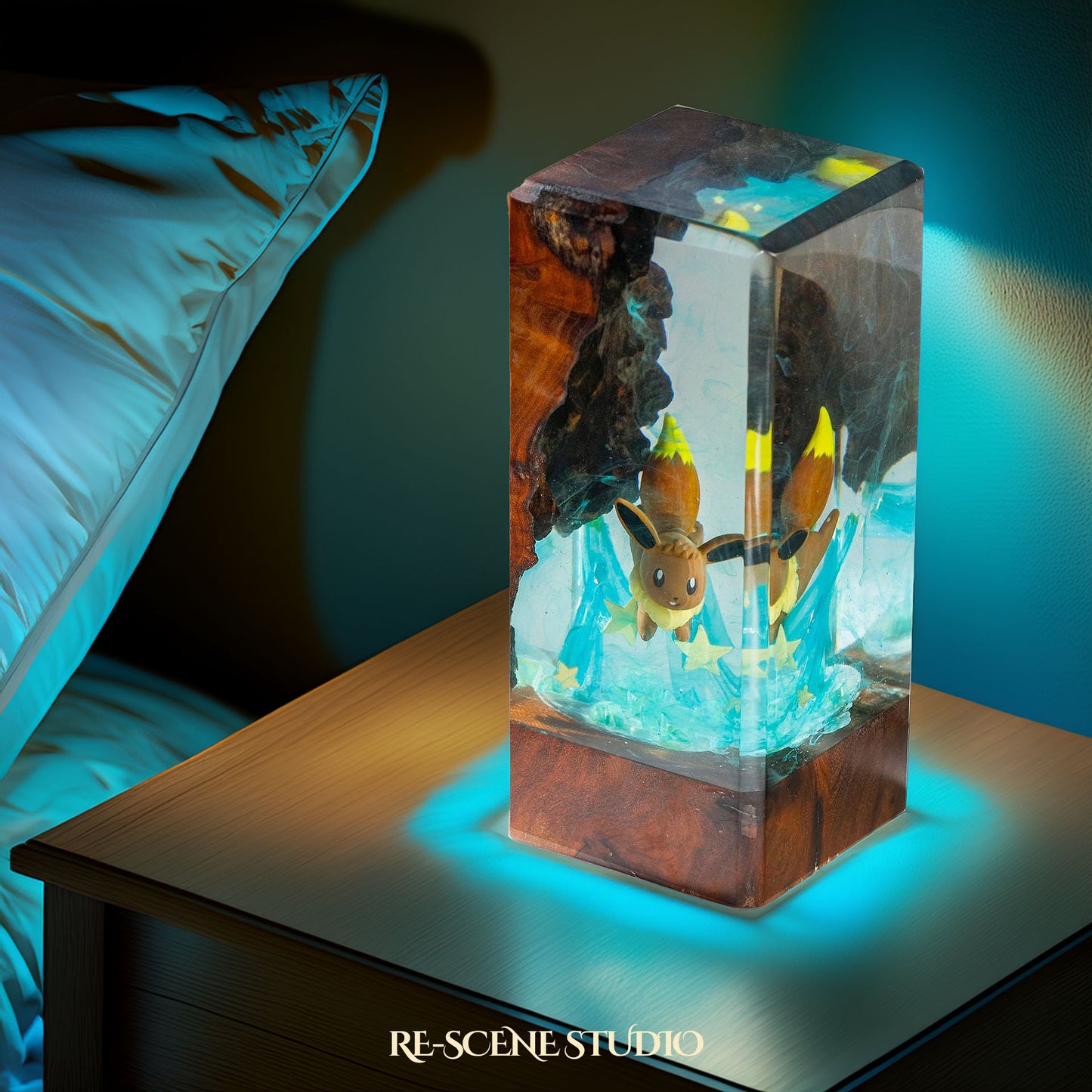 Eevee Resin Epoxy Lamp Multicolor / Size XL: 16 x 7 x 7 (cm) – Handmade Resin Lamp by Rescene Studio | Rescene Studio