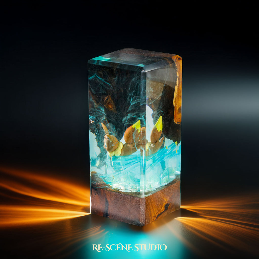 Eevee Resin Epoxy Lamp Multicolor / Size XL: 16 x 7 x 7 (cm) – Handmade Epoxy Resin Lamp by Rescene Studio | Rescene Studio
