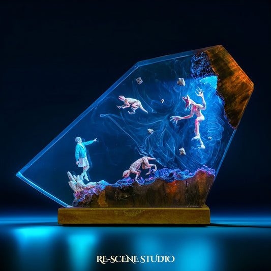 E.leven Vs D.emog.orgon Resin Lamp — Handcrafted Epoxy Resin LED Lamp | Unique Ambient Decor & Collector's Gift