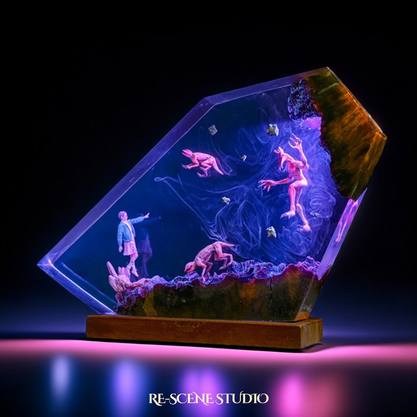 E.leven Vs D.emog.orgon Resin Lamp — Display Setup | Artisan Resin Art Lamp, Ambient Light for Home or Office