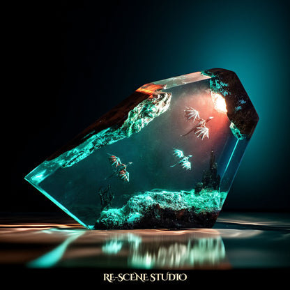 Fire Dragon & Ice Dragon Resin Lamp