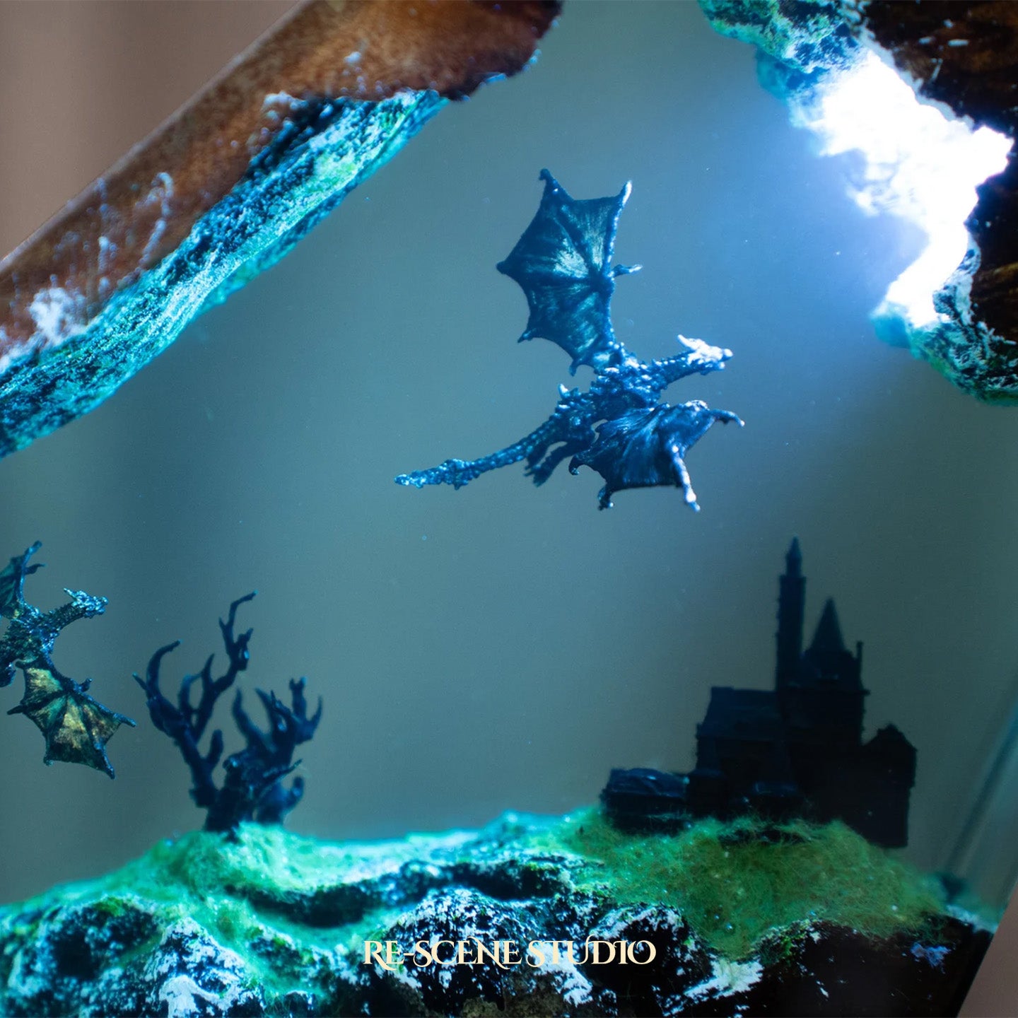 Fire Dragon & Ice Dragon Resin Lamp