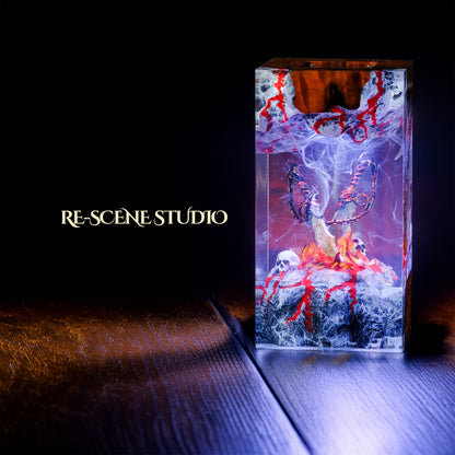 Blades of Chaos Resin Epoxy Lamp Multicolor / Size M: 7 x 13 x 7 (cm) – Handmade Resin Lamp by Rescene Studio | Rescene Studio