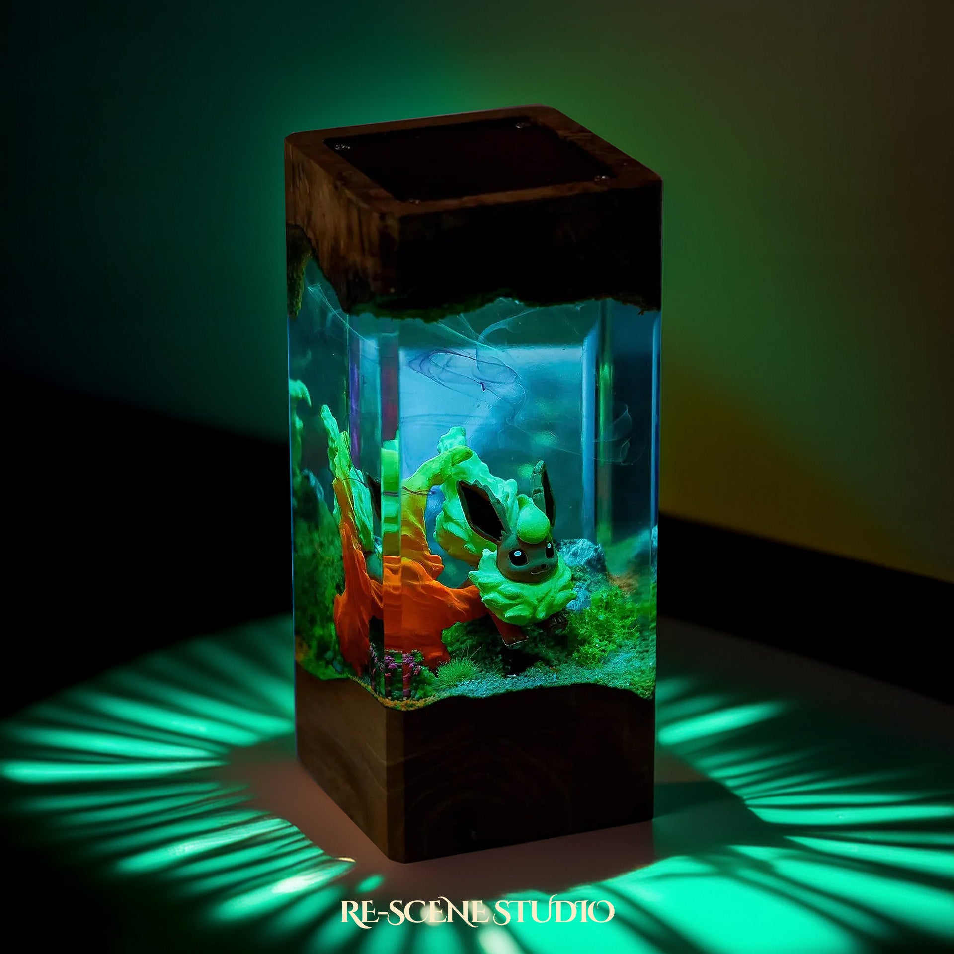 Flareon Blaze Terrain Resin Epoxy Lamp Multicolor / Size XL: 8.5 x 8.5 x 16 (cm) – Handmade Epoxy Resin Lamp by Rescene Studio | Rescene Studio