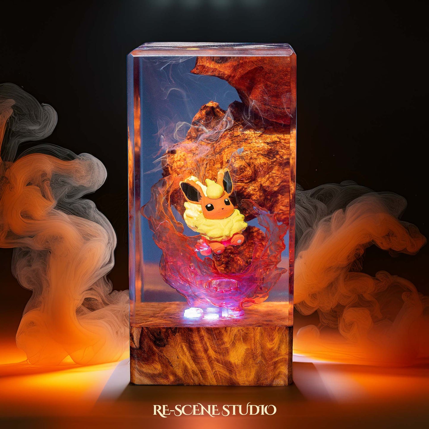 Flareon Resin Epoxy Lamp Multicolor / Size XL: 16 x 7 x 7 (cm) – Handmade Resin Lamp by Rescene Studio | Rescene Studio