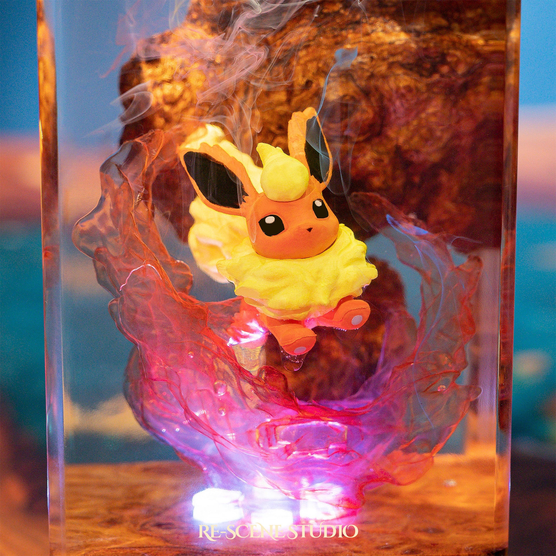 Flareon Resin Epoxy Lamp Multicolor / Size XL: 16 x 7 x 7 (cm) – Handmade Epoxy Resin Lamp by Rescene Studio | Rescene Studio
