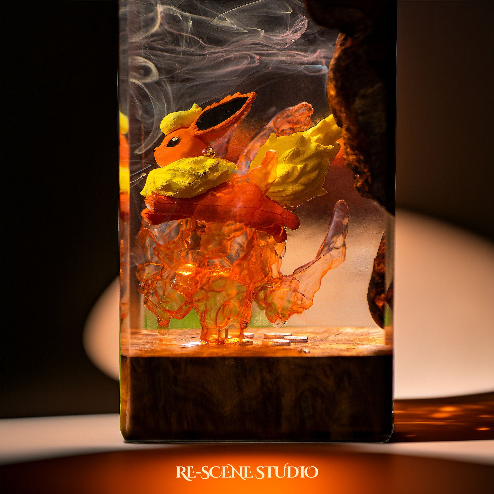 Flareon Resin Epoxy Lamp Multicolor / Size XL: 16 x 7 x 7 (cm) – Handmade Epoxy Resin Lamp by Rescene Studio | Rescene Studio