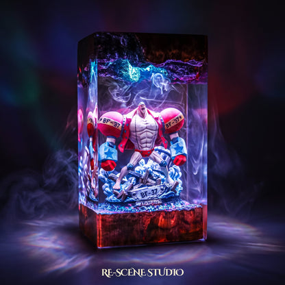 Franky Resin Lamp (One Piece), hand-poured epoxy resin night light glowing in 16 RGB colors