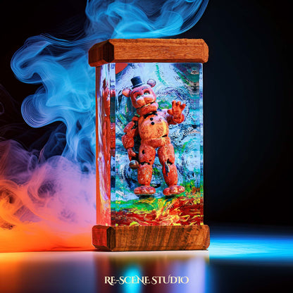 Freddy Night Glow Epoxy Resin Lamp Multicolor / Size M: 6 x 6 x 12 (cm) – Handmade Resin Lamp by Rescene Studio | Rescene Studio