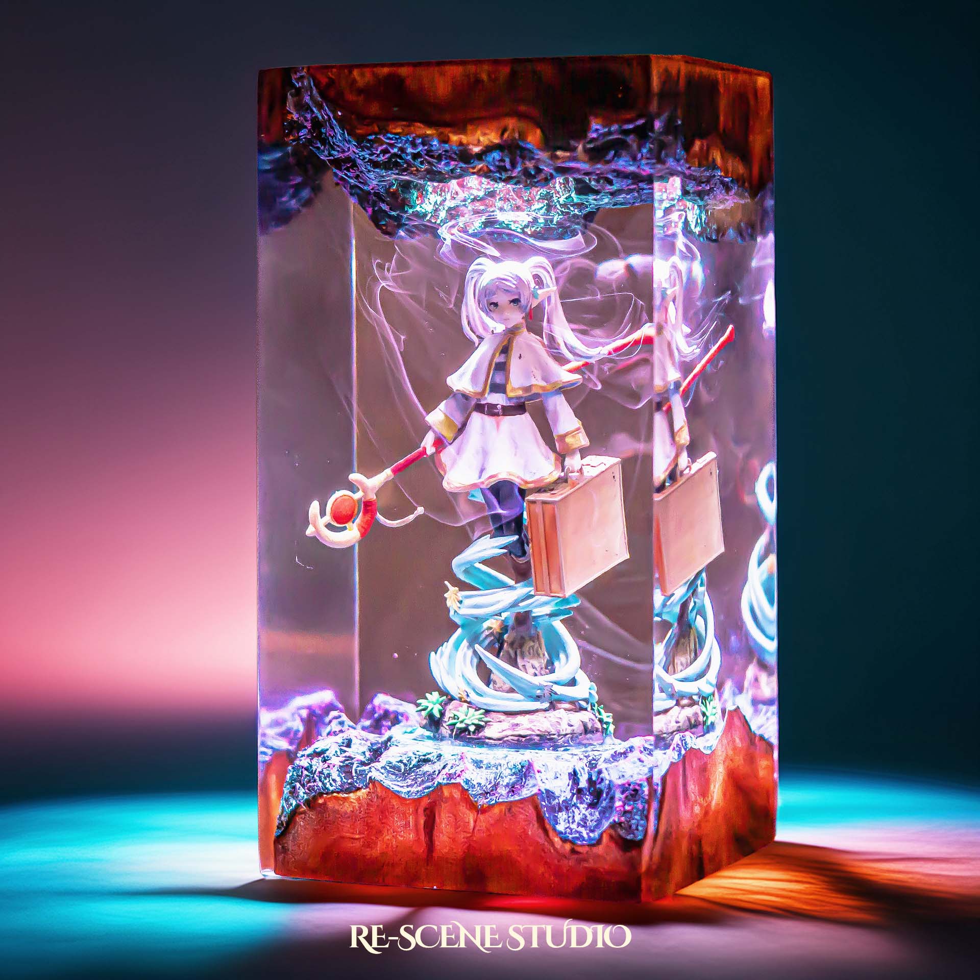 F.rie.ren Resin Lamp — Display Setup | Artisan Resin Art Lamp, Ambient Light for Home or Office