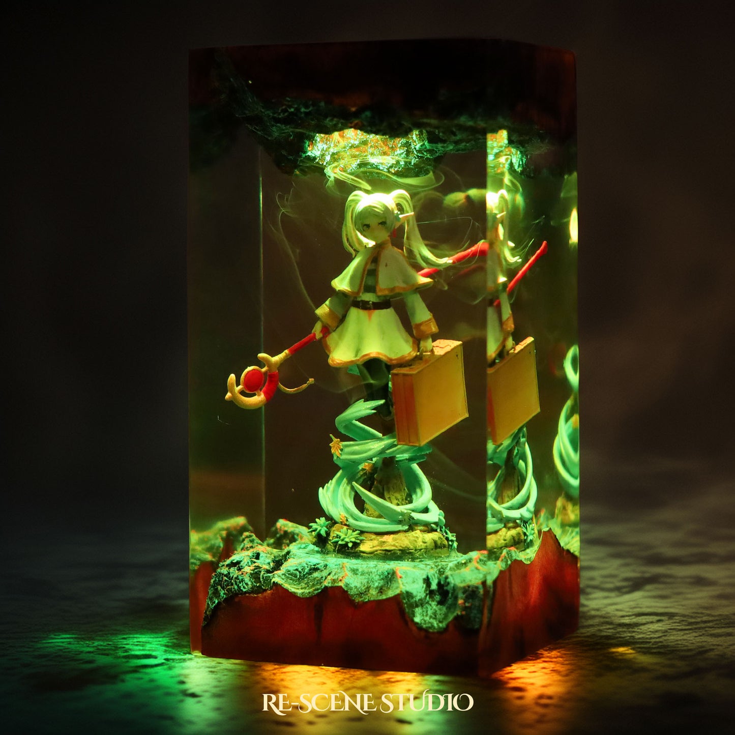 F.rie.ren Resin Lamp — Display Setup | Artisan Resin Art Lamp, Ambient Light for Home or Office