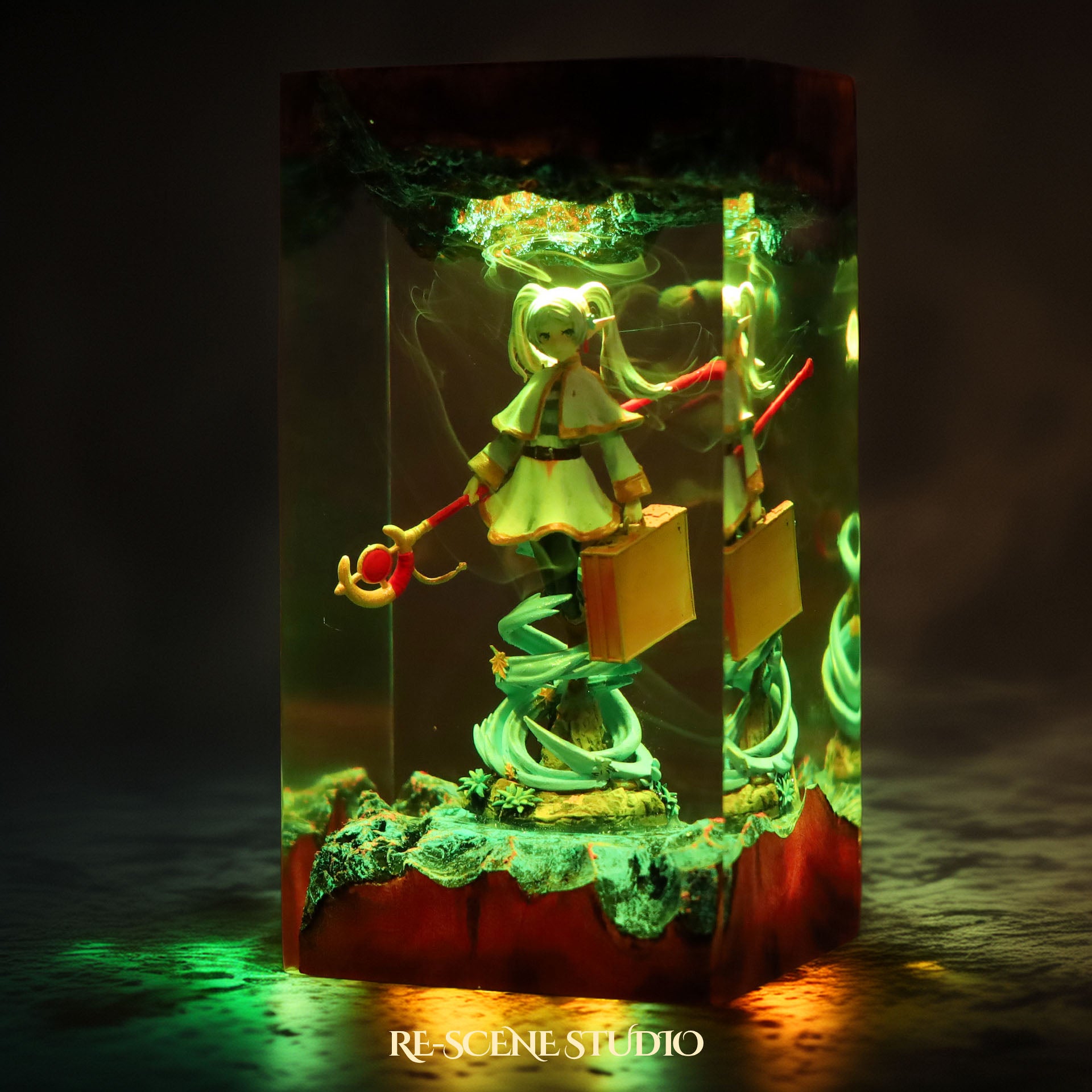 F.rie.ren Resin Lamp — Display Setup | Artisan Resin Art Lamp, Ambient Light for Home or Office